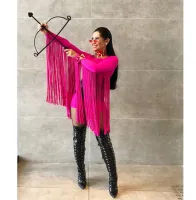 Bota Over the Knee Anitta Vinil Preta com Numeração Especial em Promoção - Foto 4