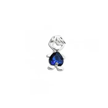 Pingente de prata  menino - azul safira -  PF1432