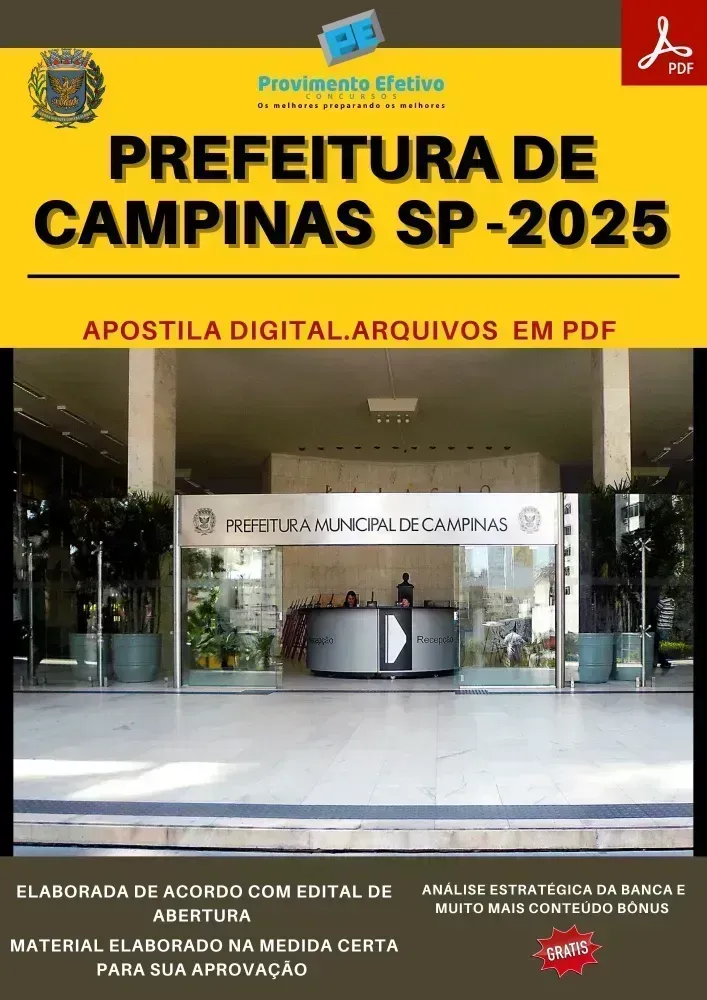 Apostila Prefeitura Campinas SP Psicólogo Escolar 2025 Imagem