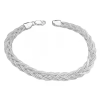 Pulseira Prata 925 - Trançada - 240358