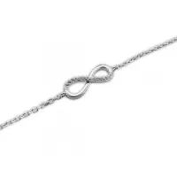 Pulseira de  prata feminina - Infinito com pedras - PUL402