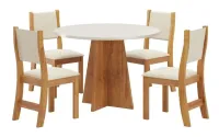 Mesa redonda 4 cadeiras Flip 90 cm Tampo MDF laqueado - Foto 2