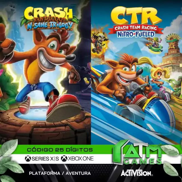 Crash Bandicoot™ N. Sane Trilogy + CTR Nitro-Fueled - Código 25 Dígitos  