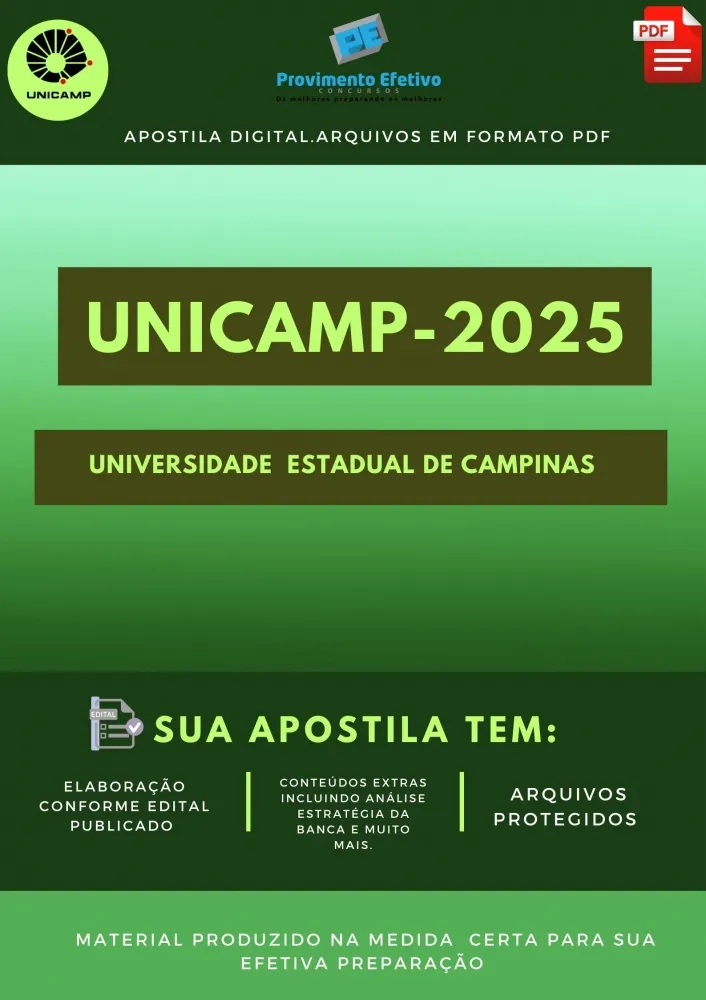 Apostila UNICAMP Analista Recursos Humanos 2025