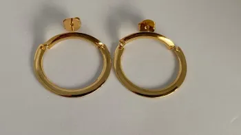 Brinco Círculo Liso - Banhado Ouro 18k - Foto 2