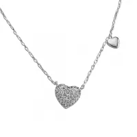 Choker de Prata Alta - Coração com Pedras - CL241