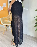 SAIA LONGA PRETA EM RENDA P - Foto 4