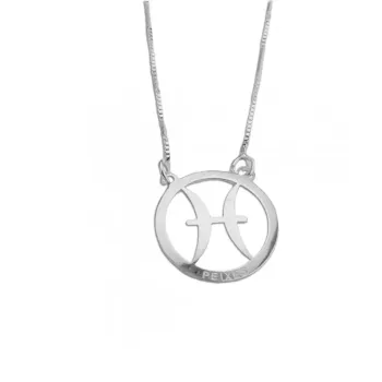 Colar signo de prata 925 Peixes  - GV128