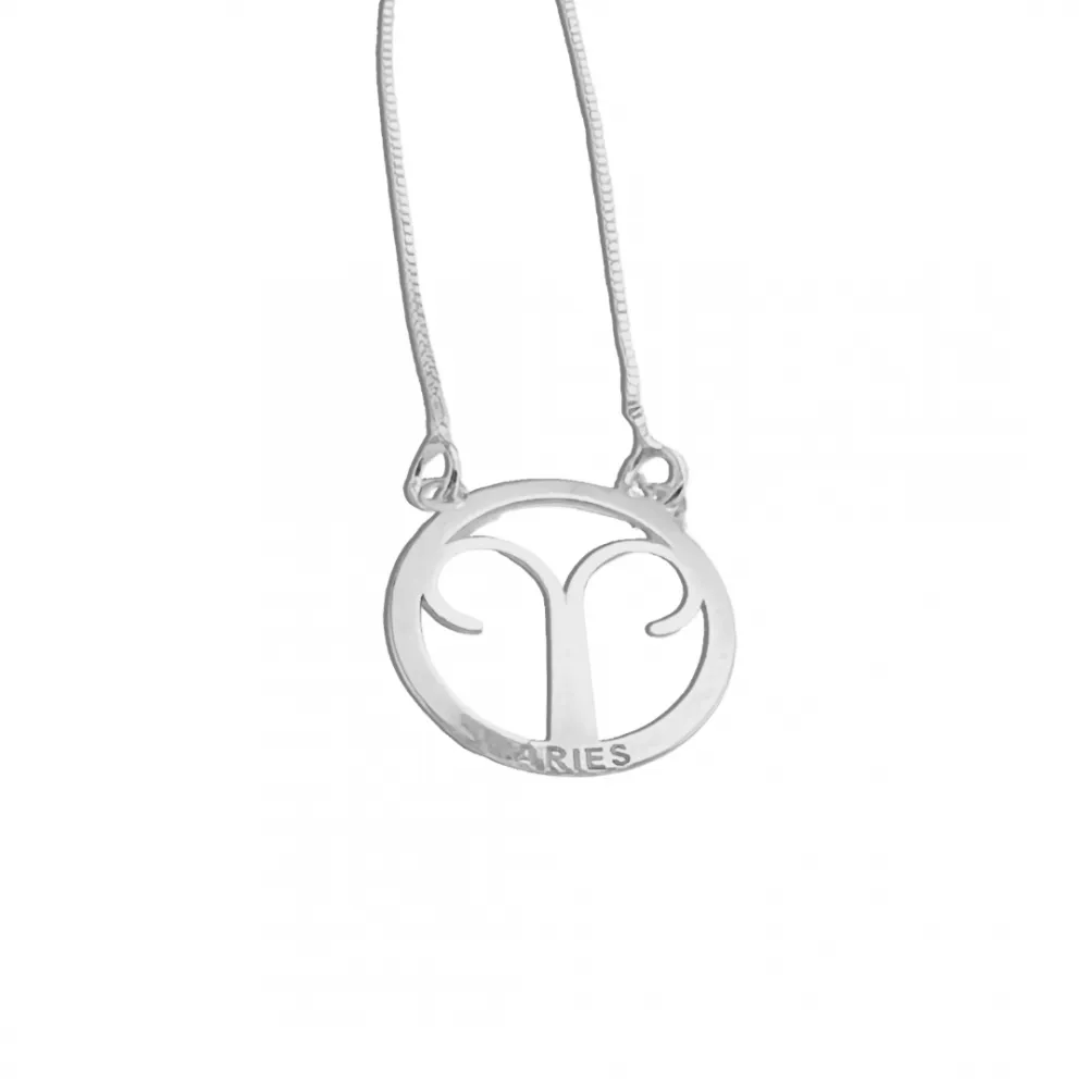 Colar signo de prata 925 Aries - GV129 Imagem