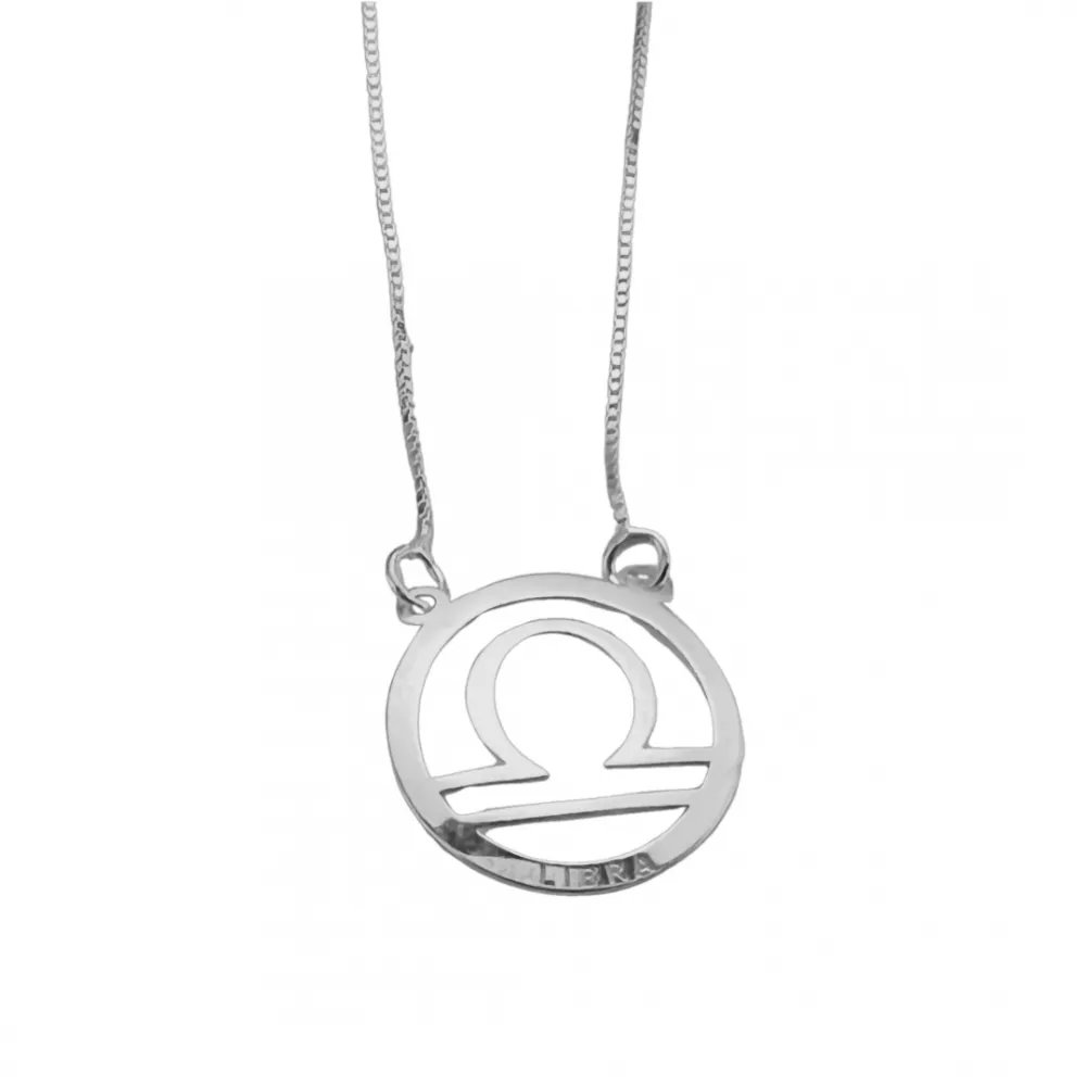  Colar signo de prata 925 Libra - GV135 Imagem