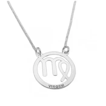  Colar signo de prata 925 Virgem  - GV134