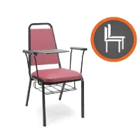 Cadeira de Treinamento TH2 com Prancheta Antipânico Escamoteavel e Gradil para Livros