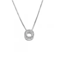  Colar de prata alta 925 letra O cravejada 251712