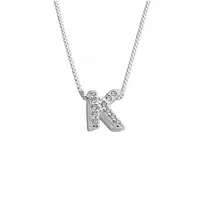 Colar de prata alta 925 letra K cravejada 251712