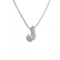 Colar de prata alta 925 letra J cravejada 251712