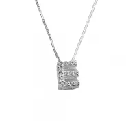  Colar de prata alta 925 letra E cravejada 251712