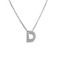 Colar de prata alta 925 letra D cravejada 251712