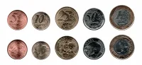 2022 - Set com 5 Moedas do Real - 5, 10, 25, 50 Centavos e 1 Real Efígie da República - Flor de Cunho