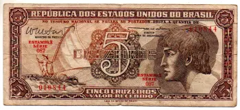 C112 - 5 Cruzeiros - Série 087 - Índio - Data: 1962 - BC