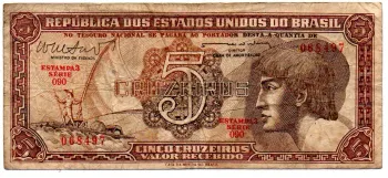 C112 - 5 Cruzeiros - Série 090 - Índio - Data: 1962 - BC