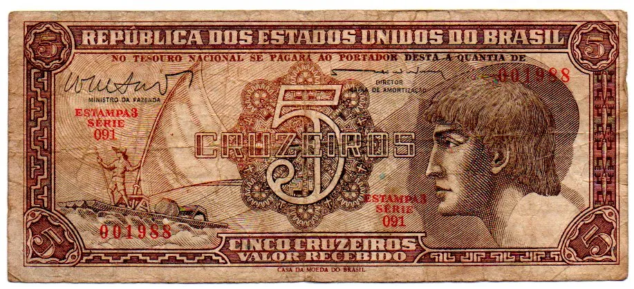 C112 - 5 Cruzeiros - Série 091 - Índio - Data: 1962 - BC