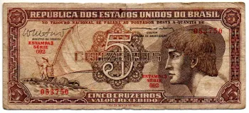 C112 - 5 Cruzeiros - Série 092 - Índio - Data: 1962 - BC