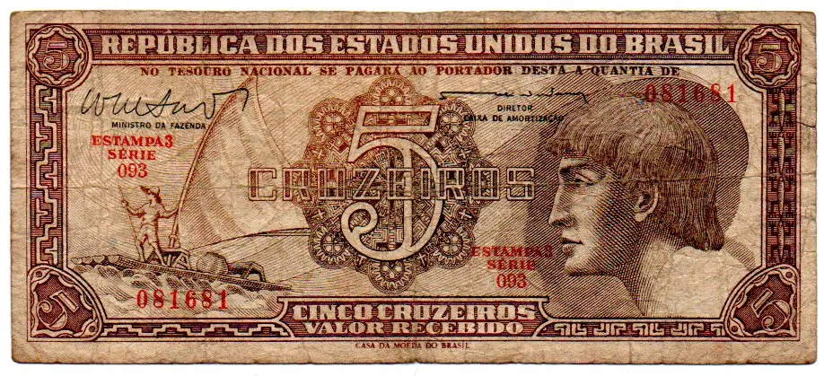C112 - 5 Cruzeiros - Série 093 - Índio - Data: 1962 - BC