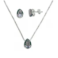 Conjunto de prata ponto de luz  - gota - CJ337AG