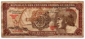 C112 - 5 Cruzeiros - Série 096 - Índio - Data: 1962 - BC