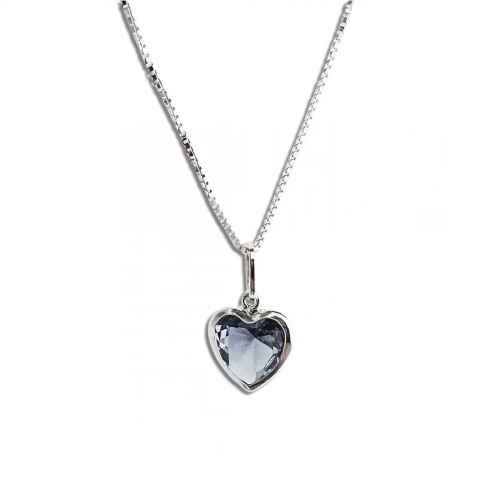 Colar de Prata Ponto de Luz Coração - LÍLAS - PF150 