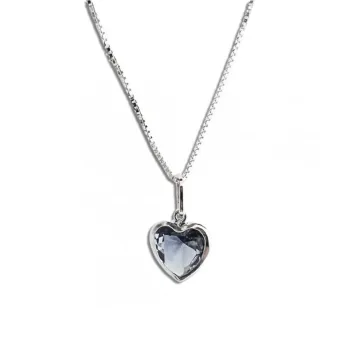 Colar de Prata Ponto de Luz Coração - LÍLAS - PF150 