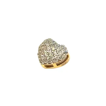 Pingente ouro 18k coração cravado - DP14247 - Foto 2