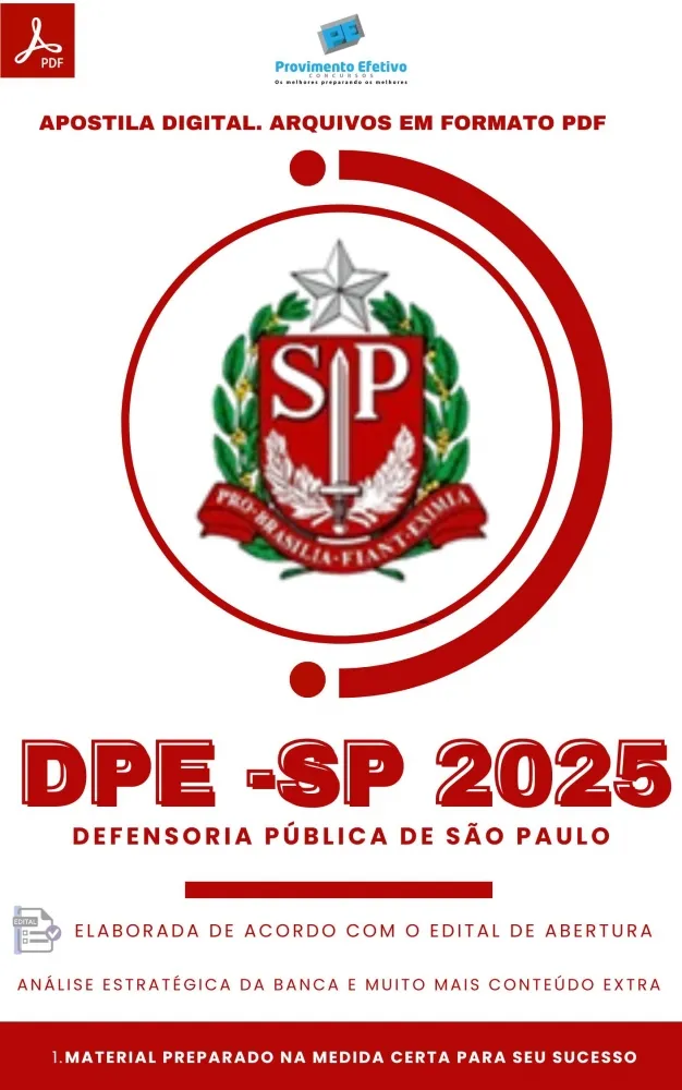Apostila DPE SP Analista de Defensoria Pública 2025 Imagem
