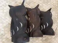 Conjunto 3 Corujas Madeira Acacia Wood - Tailândia - Foto 3