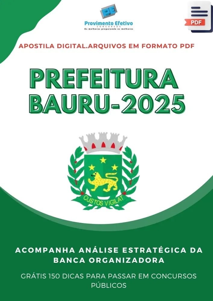 Apostila Prefeitura Bauru SP Médico Psiquiatra 2025