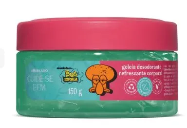 Geléia Desodorante Refrescante Corporal Cuide-se Bem Bob Esponja Lula Molusco 150g