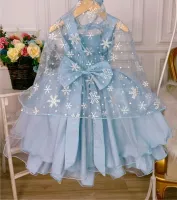 Vestido Festa Elsa Frozen com Capa Lig Lig - Foto 3