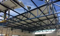 Cobertura em estrutura metálica para laje