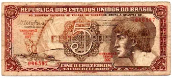 C112 - 5 Cruzeiros - Série 097 - Índio - Data: 1962 - R