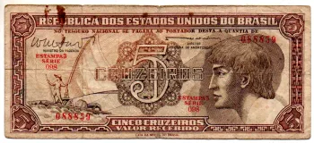 C112 - 5 Cruzeiros - Série 098 - Índio - Data: 1962 - R