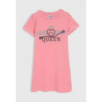 Vestido  Infantil Fakini Kids Queen Rosa Feminino 
