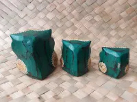 Conjunto Corujas Madeira Acacia Wood Tailândia 2 Modelos - Foto 4