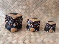 Conjunto Corujas Madeira Acacia Wood Tailândia 2 Modelos - Foto 5