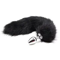 PLUG ANAL PRETO RABO DE RAPOSA , TAMANHO P COM RABO 44 CM - SI.                                                            LIBYSEXSHOP