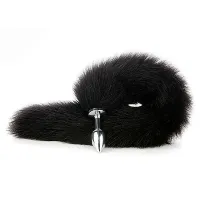 PLUG ANAL PRETO RABO DE RAPOSA , TAMANHO P COM RABO 44 CM - SI.                                                            LIBYSEXSHOP - Foto 2