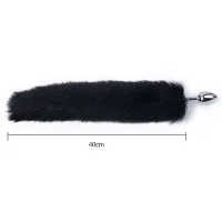 PLUG ANAL PRETO RABO DE RAPOSA , TAMANHO P COM RABO 44 CM - SI.                                                            LIBYSEXSHOP - Foto 3