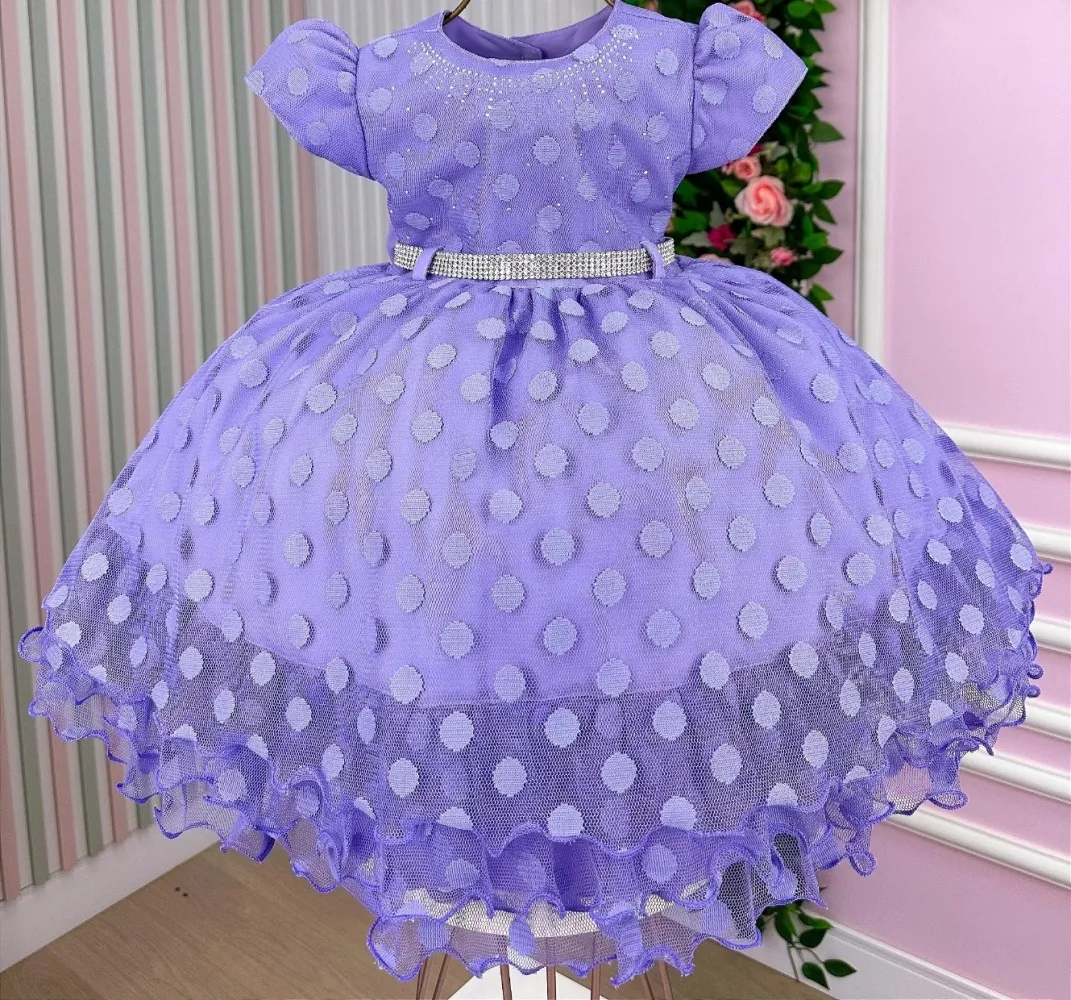Vestido Festa Lilás  Menina Bonita