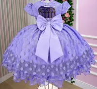 Vestido Festa Lilás  Menina Bonita - Foto 3