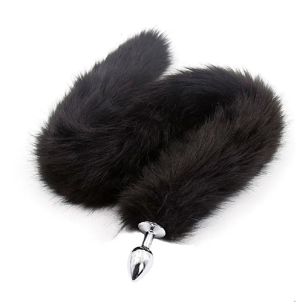 PLUG ANAL PRETO RABO DE RAPOSA COMPRIDO , TAMANHO P COM RABO 80 CM - SI.                                                                                  LIBYSEXSHOP Imagem