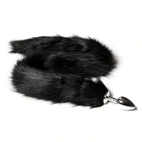 PLUG ANAL PRETO RABO DE RAPOSA COMPRIDO , TAMANHO P COM RABO 80 CM - SI.                                                                                  LIBYSEXSHOP - Foto 3